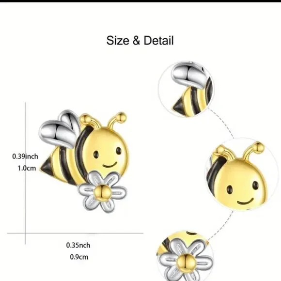 Honey bee earrings - Picture 2 of 6